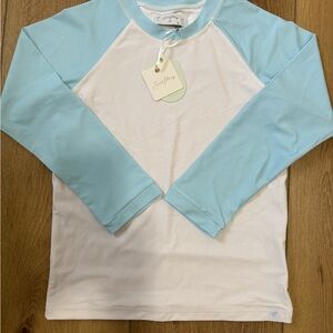 SweetHoney Sky Blue and White Raglan Tee